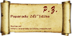 Poparadu Zöldike névjegykártya